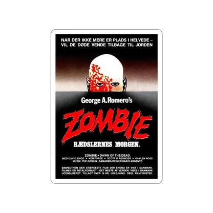 DAWN OF THE DEAD (DANISH) 1978 Movie Poster STICKER Vinyl Die-Cut Decal - The Sticker Space