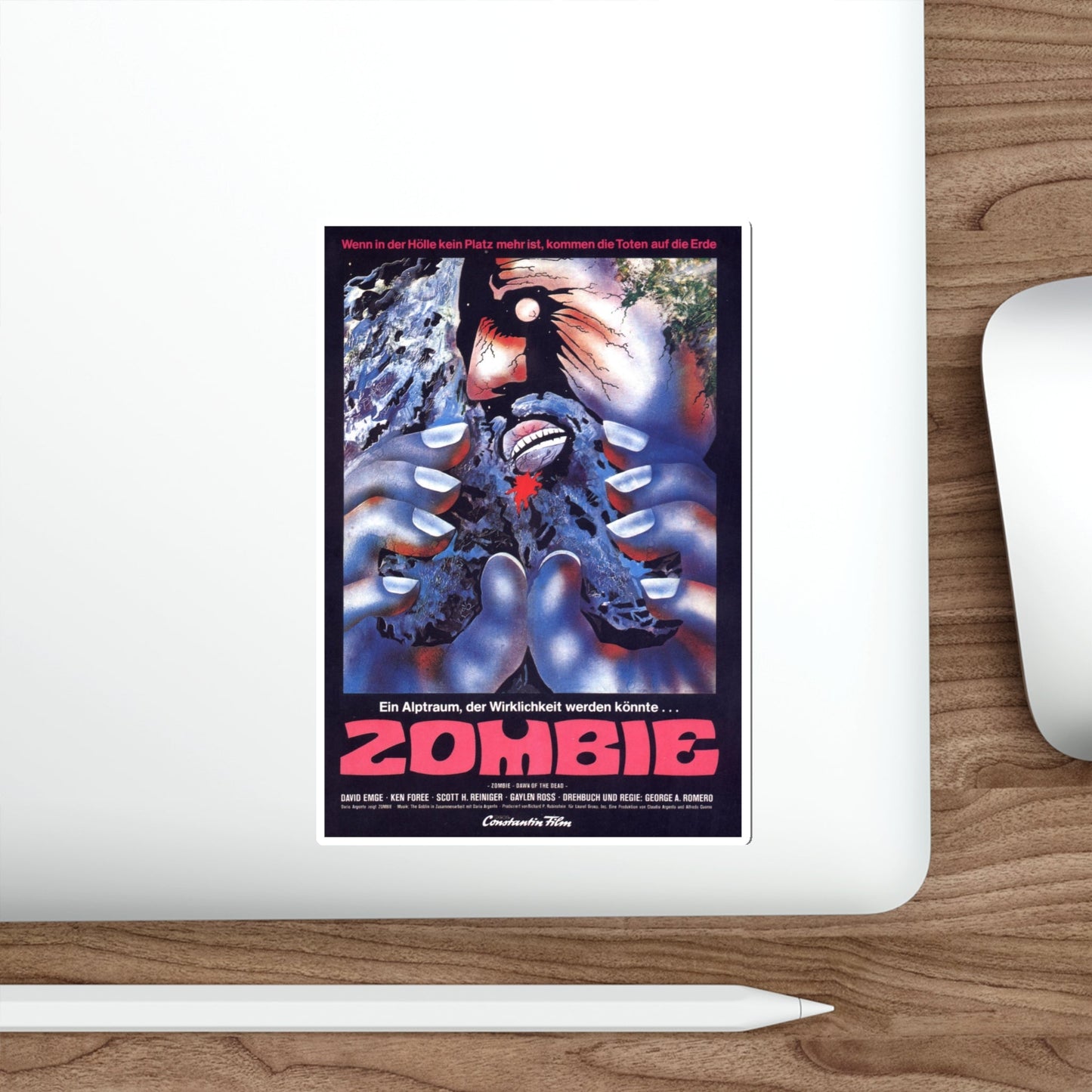 DAWN OF THE DEAD (GERMAN) 1978 Movie Poster STICKER Vinyl Die-Cut Decal-The Sticker Space