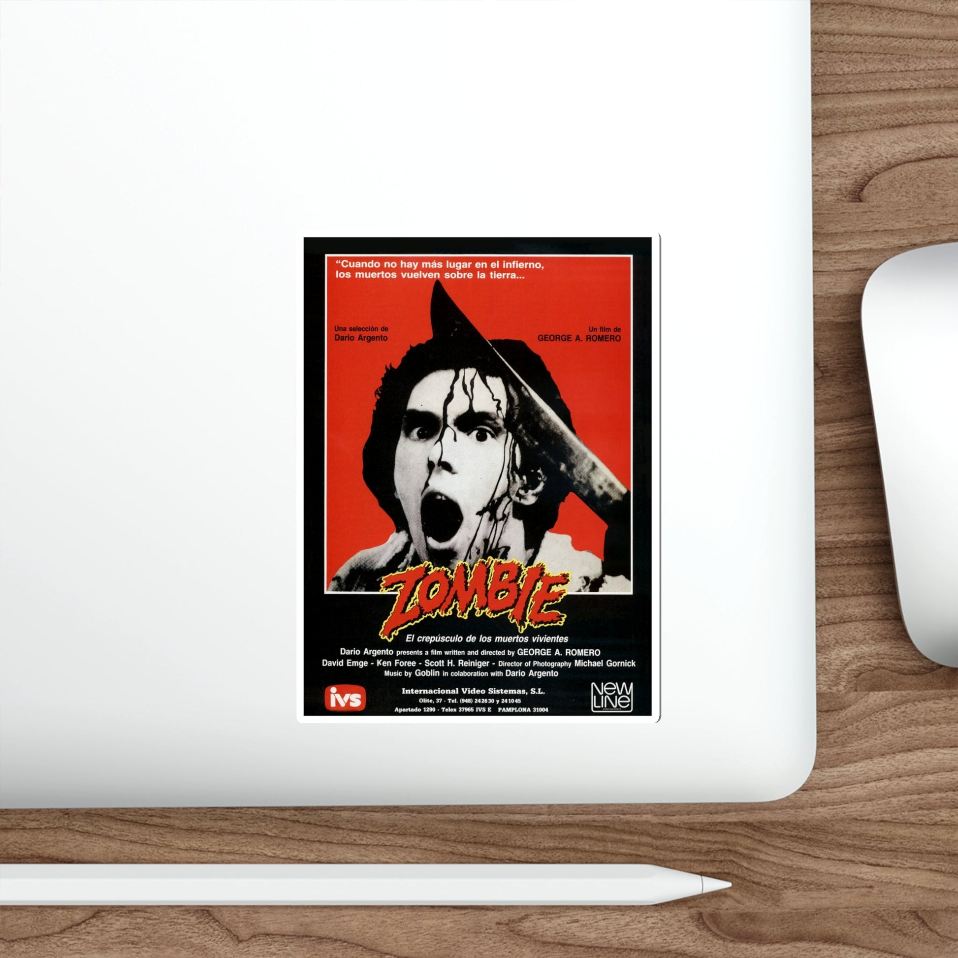 DAWN OF THE DEAD (ITALIAN) 1978 Movie Poster STICKER Vinyl Die-Cut Decal-The Sticker Space