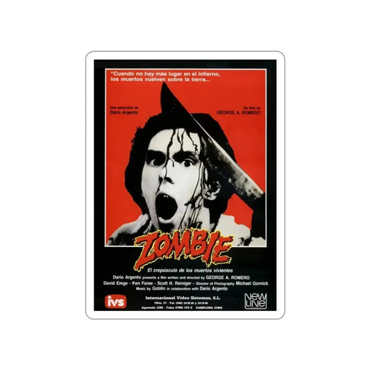 DAWN OF THE DEAD (ITALIAN) 1978 Movie Poster STICKER Vinyl Die-Cut Decal 2 Inch - The Sticker Space
