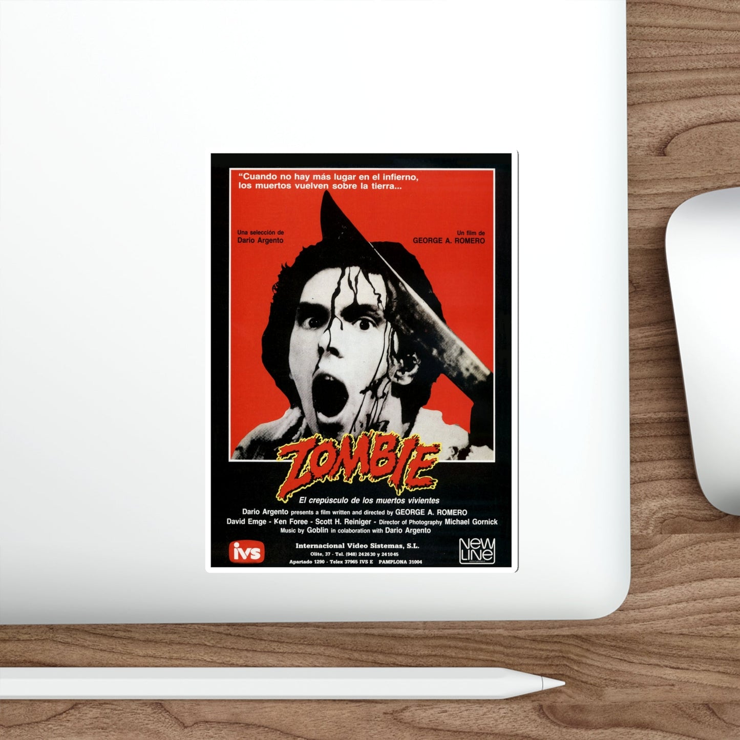 DAWN OF THE DEAD (ITALIAN) 1978 Movie Poster STICKER Vinyl Die-Cut Decal-The Sticker Space