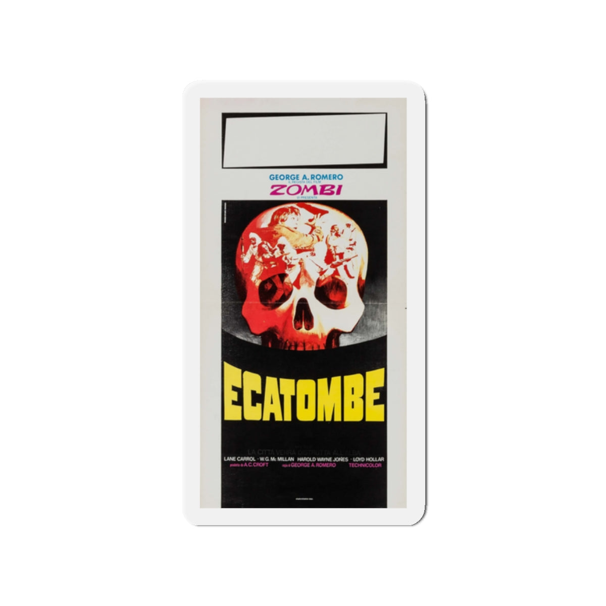 DAWN OF THE DEAD (ITALIAN) 2 1978 Movie Poster - Die-Cut Magnet-2" x 2"-The Sticker Space