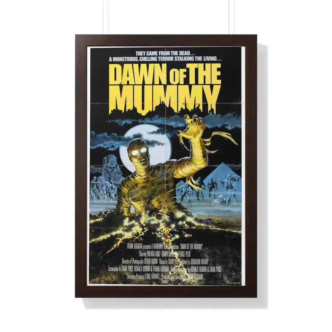 DAWN OF THE MUMMY 1981 - Framed Movie Poster 20" x 30" Walnut - The Sticker Space