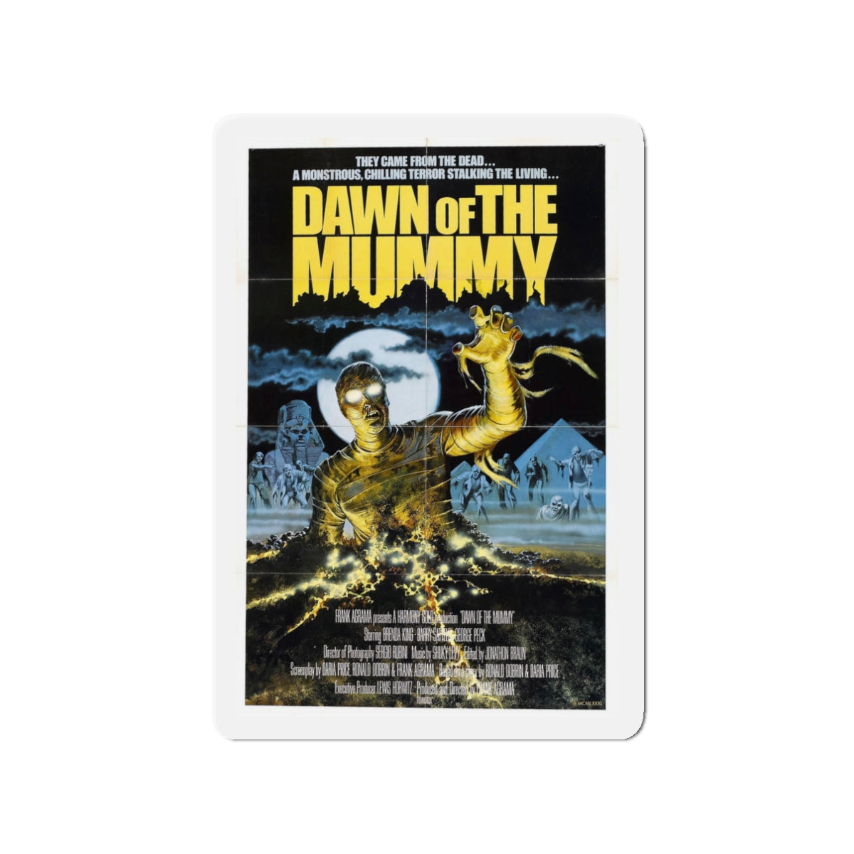 DAWN OF THE MUMMY 1981 Movie Poster - Die-Cut Magnet-3" x 3"-The Sticker Space