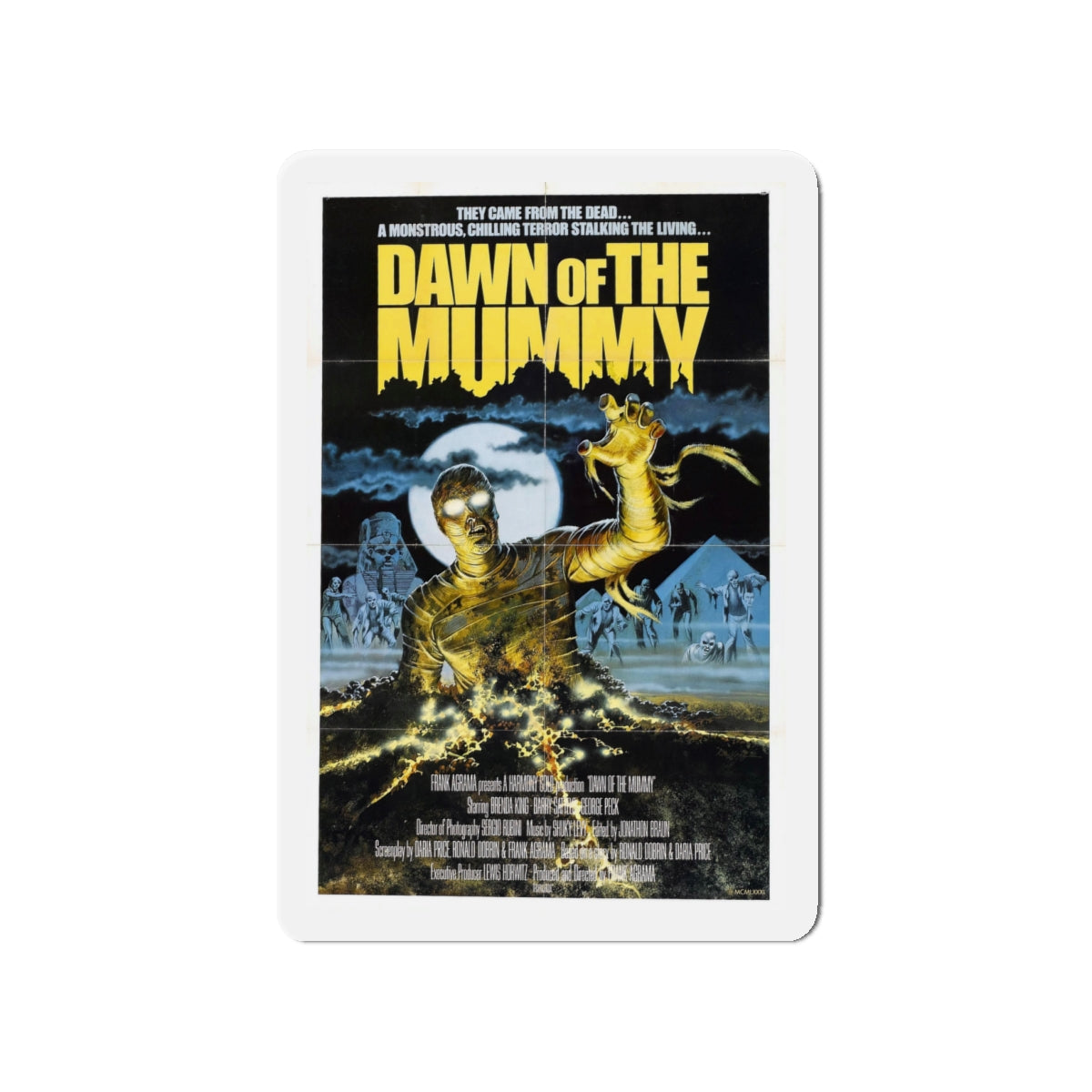 DAWN OF THE MUMMY 1981 Movie Poster - Die-Cut Magnet-4" x 4"-The Sticker Space