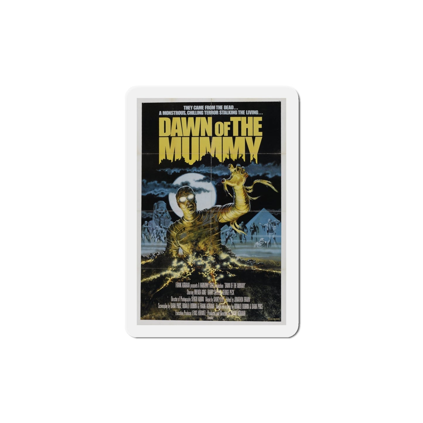 Dawn of the Mummy 1981 Movie Poster Die-Cut Magnet-5" x 5"-The Sticker Space