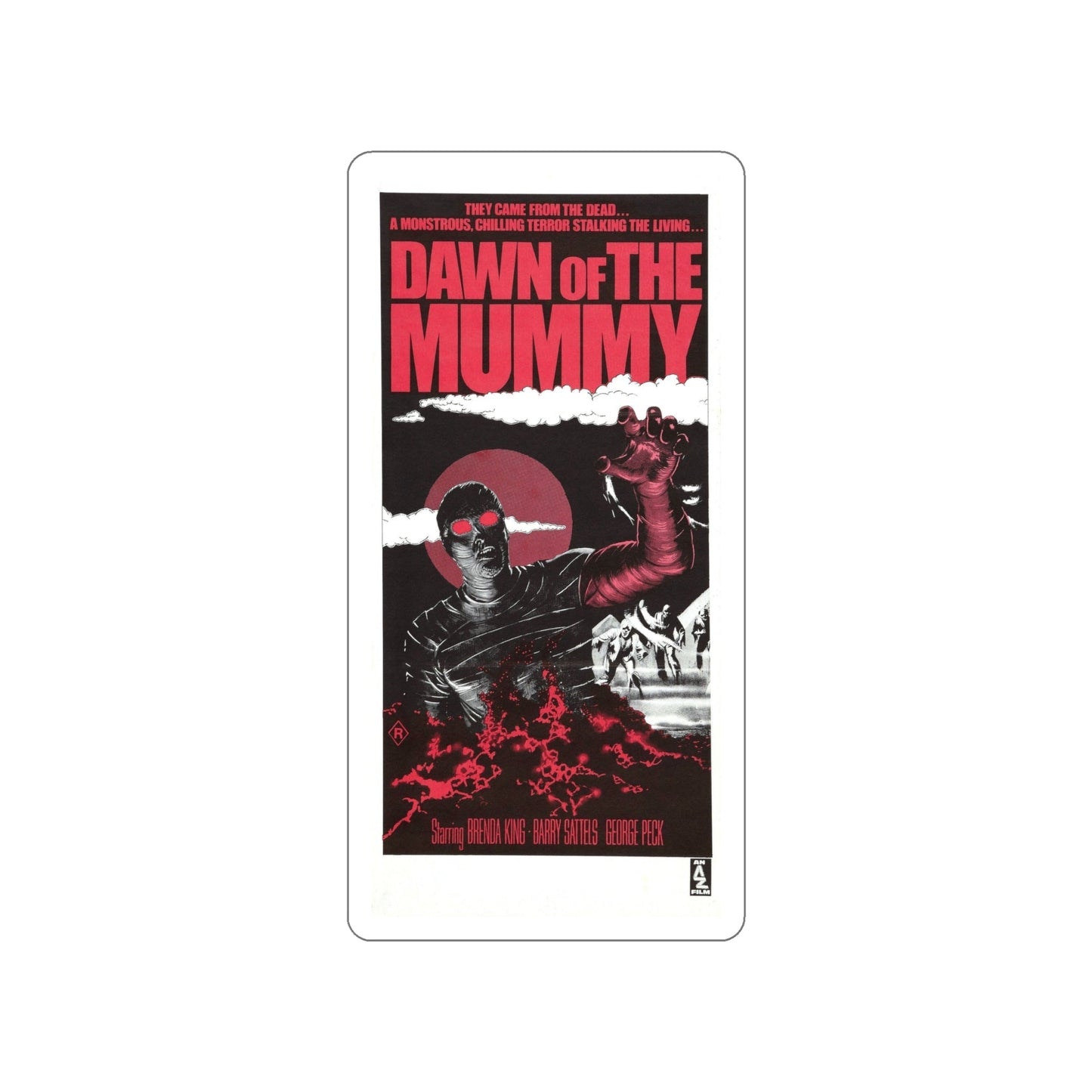 DAWN OF THE MUMMY (2) 1981 Movie Poster STICKER Vinyl Die-Cut Decal-6 Inch-The Sticker Space