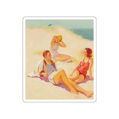 Day at the beach (Magazine Illustration) STICKER Vinyl Die-Cut Decal White Die-Cut 4 Inch - The Sticker Space