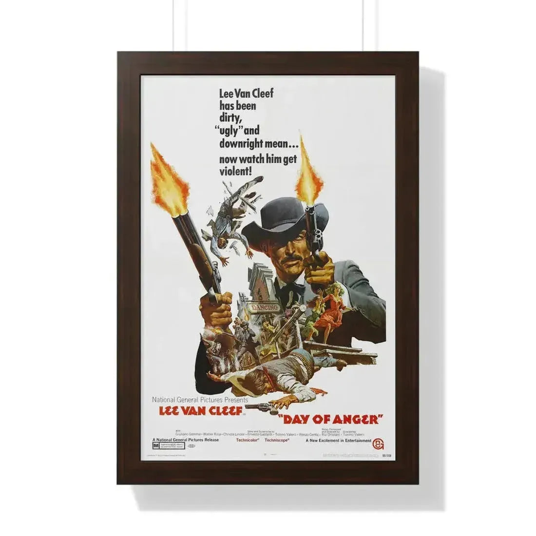 DAY OF ANGER 1967 - Framed Movie Poster 16″ x 24″ Walnut - The Sticker Space