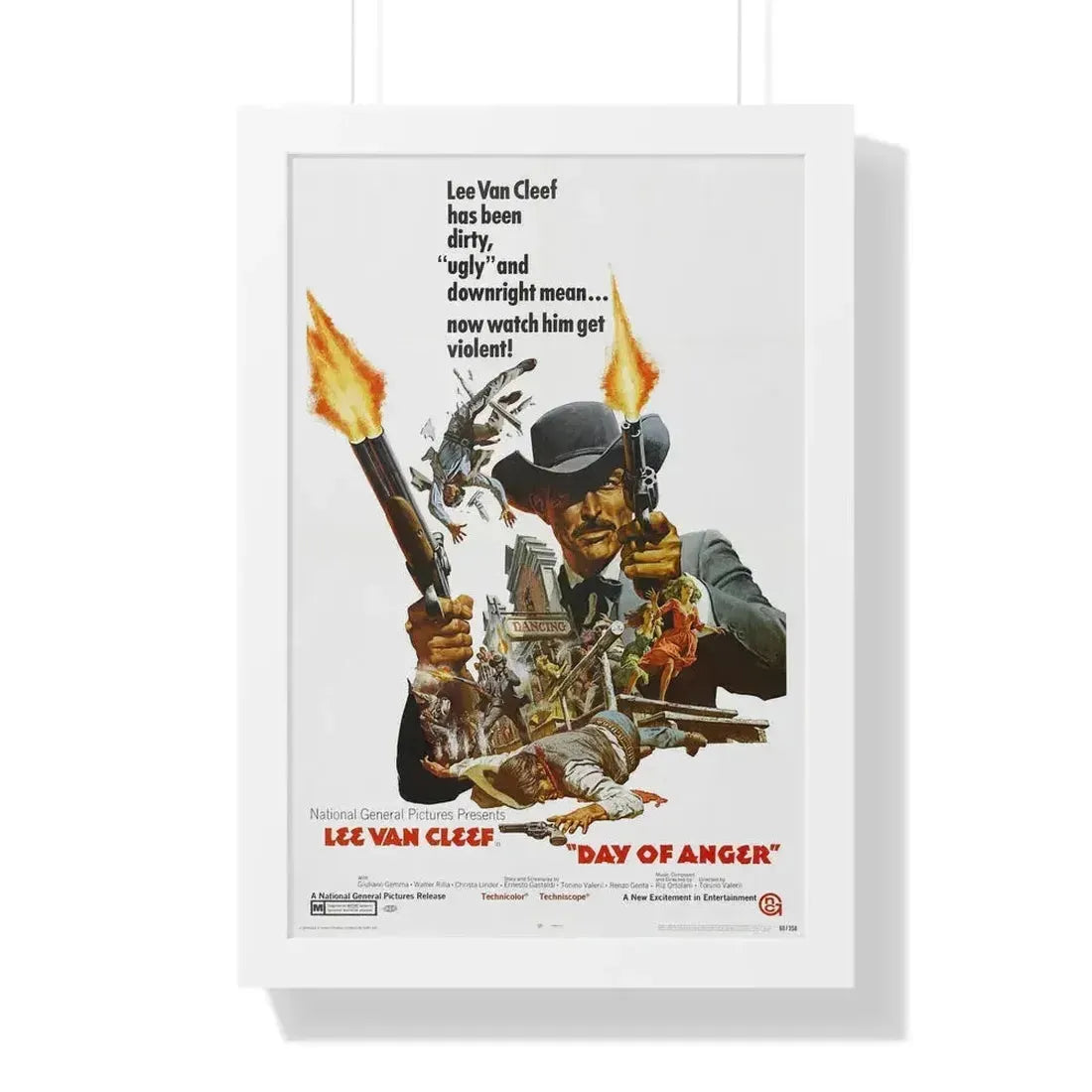 DAY OF ANGER 1967 - Framed Movie Poster 16″ x 24″ White - The Sticker Space