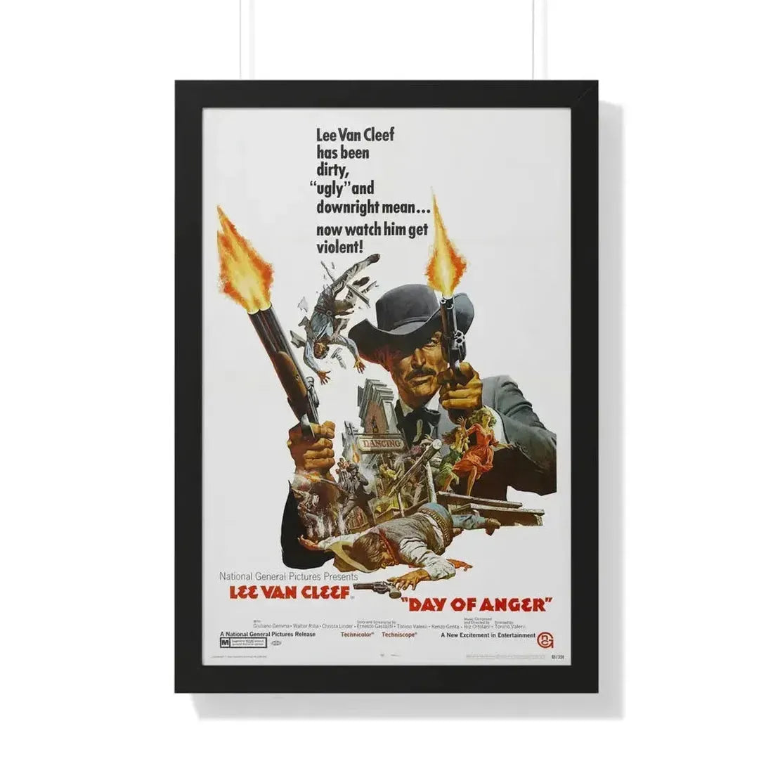 DAY OF ANGER 1967 - Framed Movie Poster 20" x 30" Black - The Sticker Space