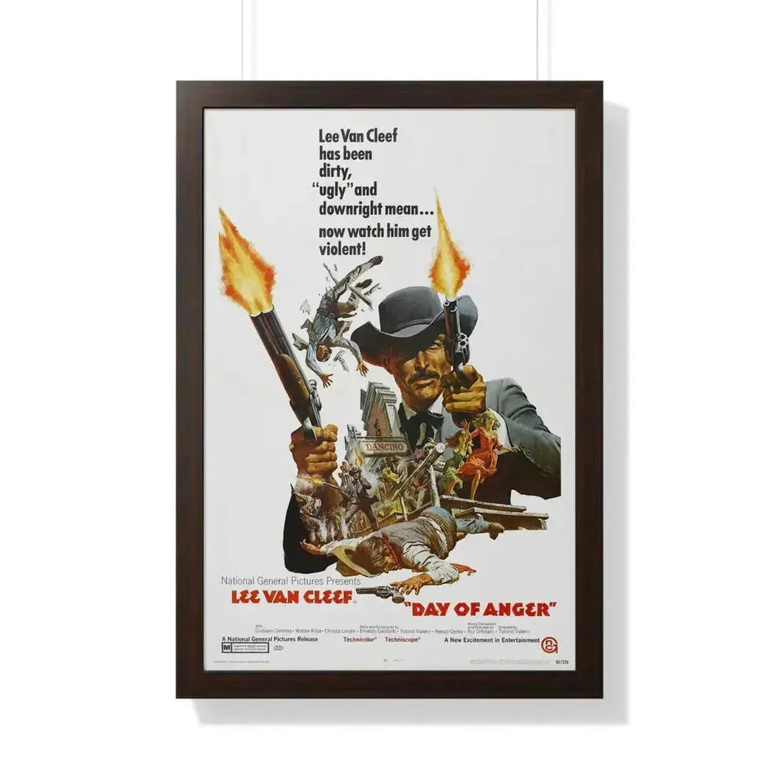 DAY OF ANGER 1967 - Framed Movie Poster 20" x 30" Walnut - The Sticker Space