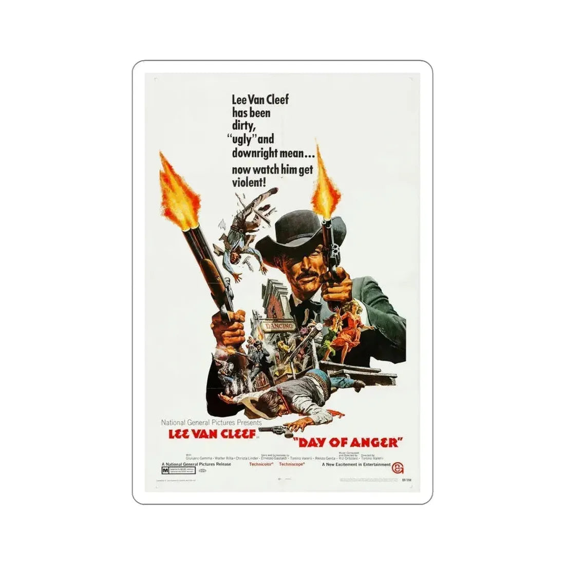 Day of Anger 1969 Movie Poster STICKER Vinyl Die-Cut Decal 5 Inch - The Sticker Space