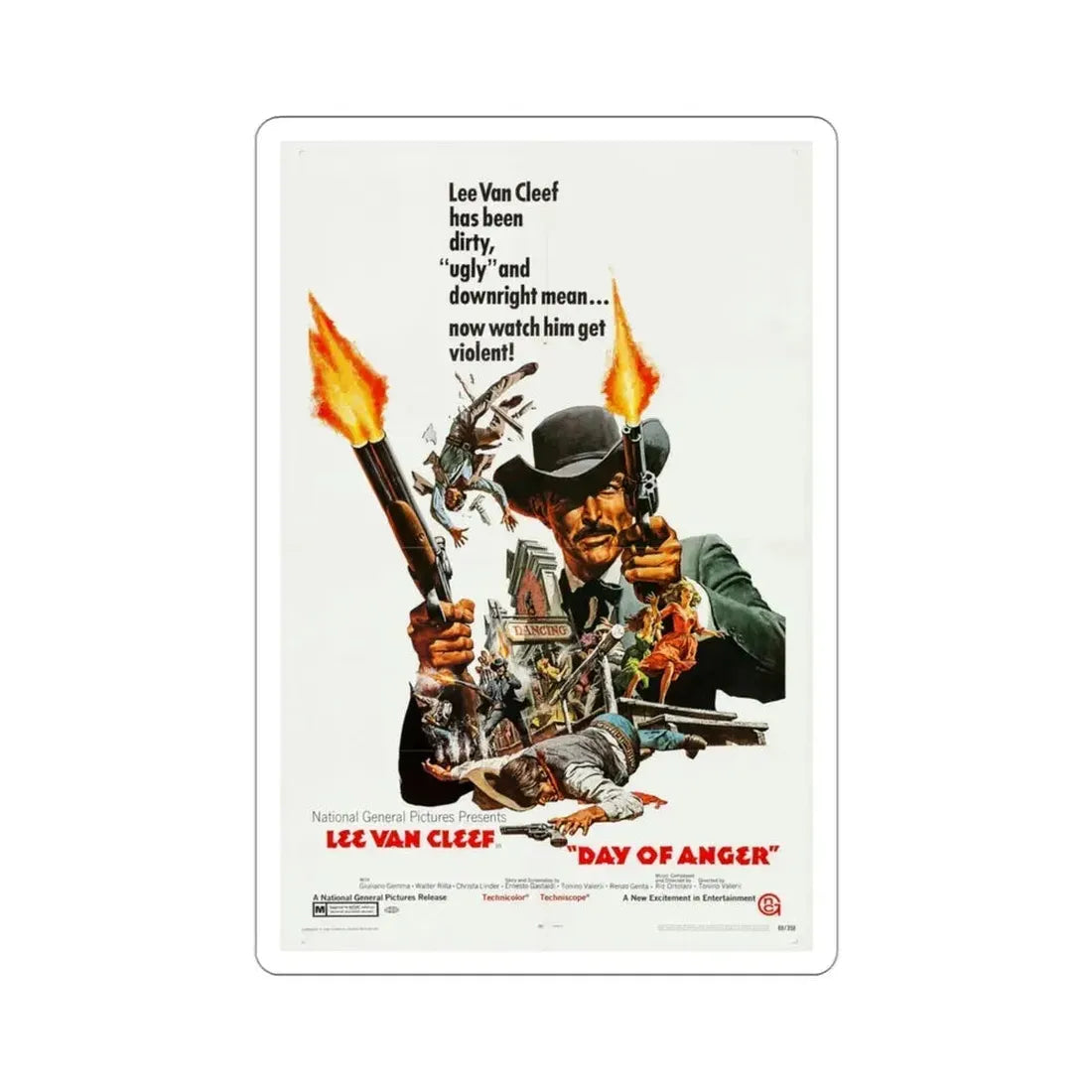 Day of Anger 1969 Movie Poster STICKER Vinyl Die-Cut Decal - The Sticker Space