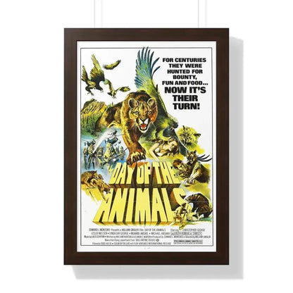 DAY OF THE ANIMALS 1977 - Framed Movie Poster 16″ x 24″ Walnut - The Sticker Space