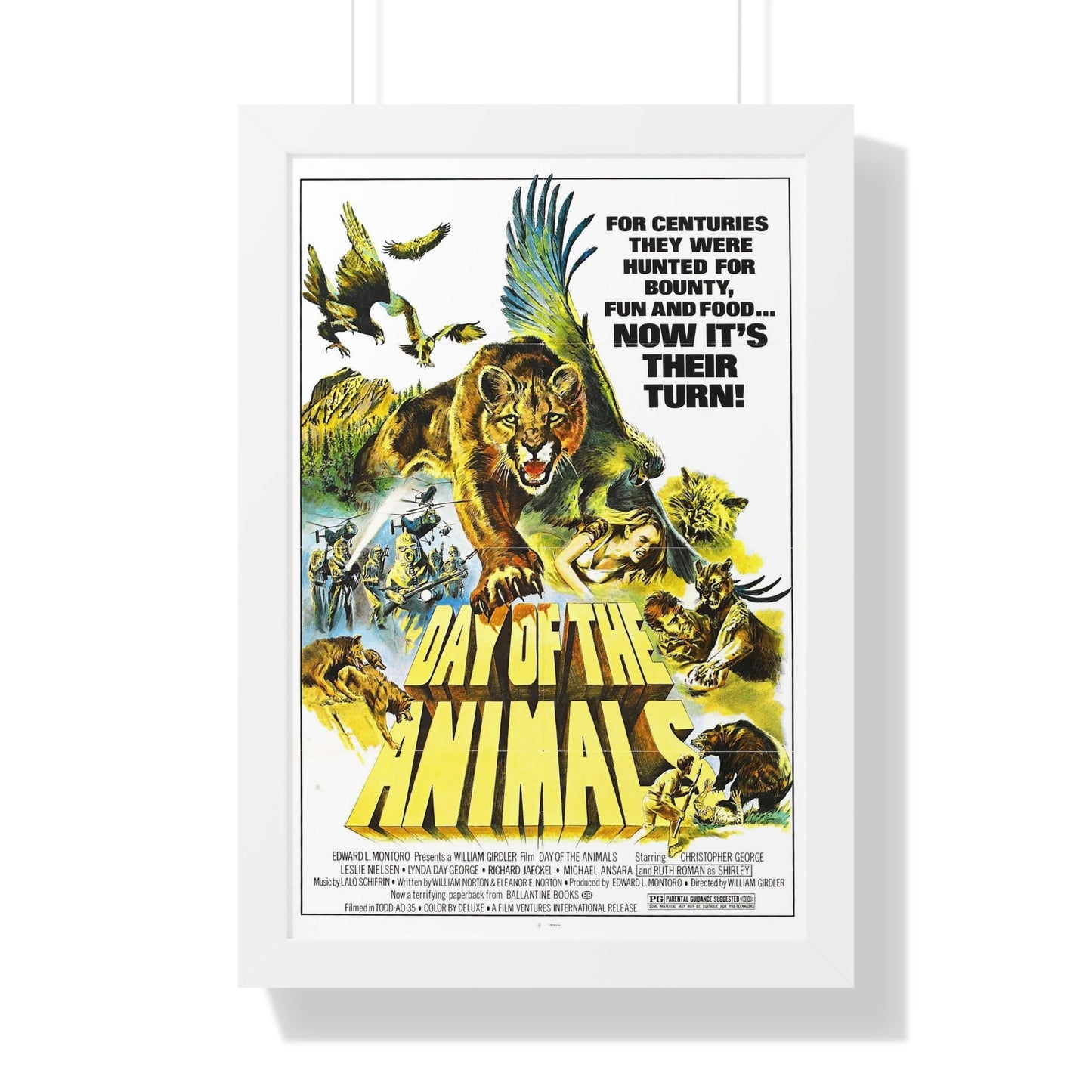 DAY OF THE ANIMALS 1977 - Framed Movie Poster-16″ x 24″-The Sticker Space