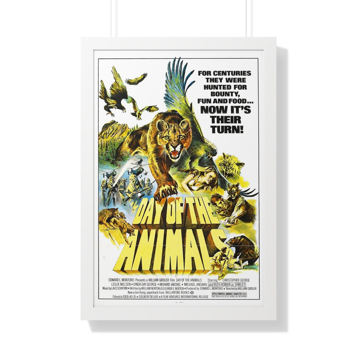 DAY OF THE ANIMALS 1977 - Framed Movie Poster-20" x 30"-The Sticker Space