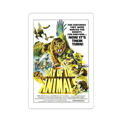 DAY OF THE ANIMALS 1977 Movie Poster - STICKER Vinyl Kiss-Cut Decal 4 Inch White - The Sticker Space
