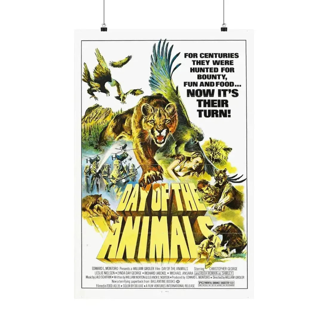 DAY OF THE ANIMALS 1977 - Paper Movie Poster 20″ x 30″ Matte - The Sticker Space