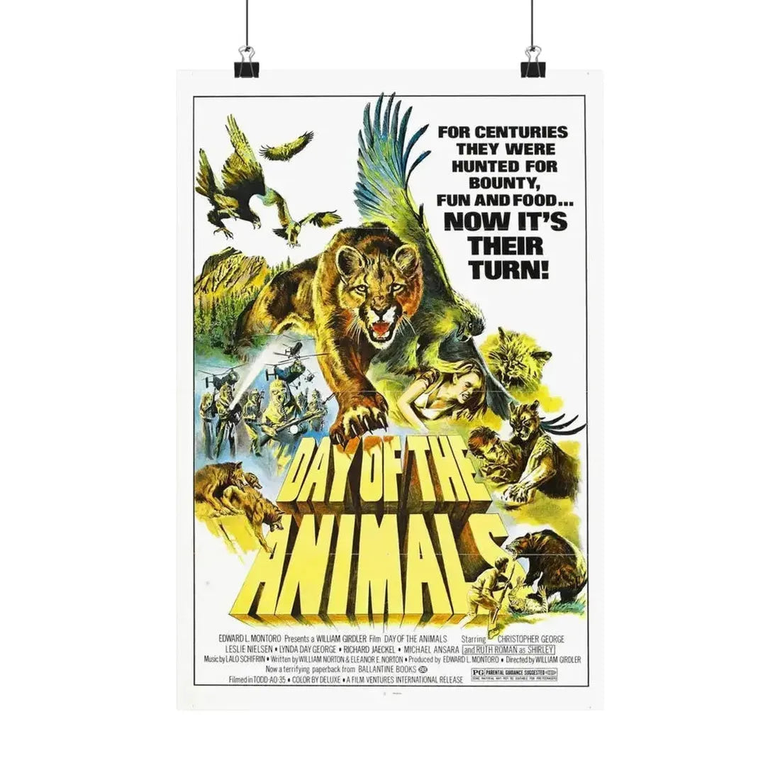 DAY OF THE ANIMALS 1977 - Paper Movie Poster - The Sticker Space