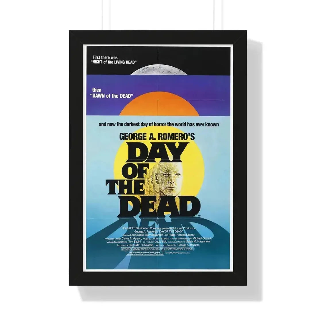 DAY OF THE DEAD 1985 - Framed Movie Poster 16″ x 24″ Black - The Sticker Space