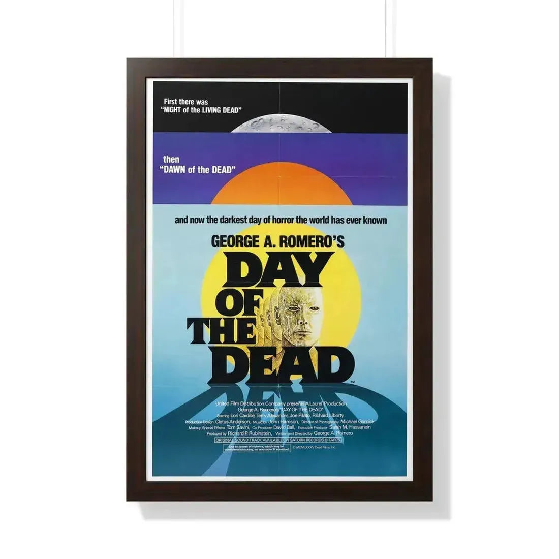 DAY OF THE DEAD 1985 - Framed Movie Poster 20" x 30" Walnut - The Sticker Space