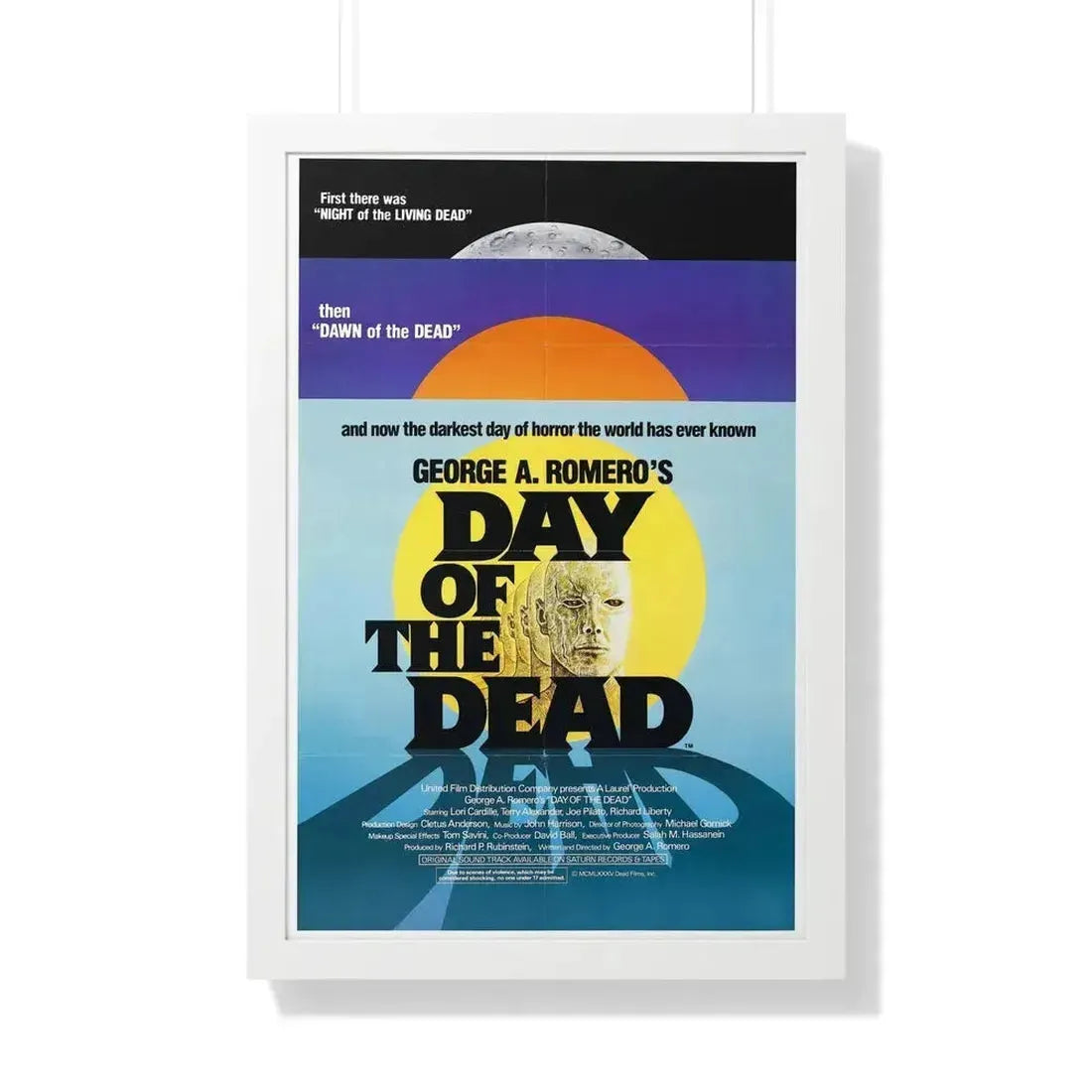 DAY OF THE DEAD 1985 - Framed Movie Poster 20" x 30" White - The Sticker Space