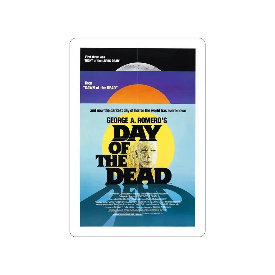 DAY OF THE DEAD 1985 Movie Poster STICKER Vinyl Die-Cut Decal 5 Inch - The Sticker Space
