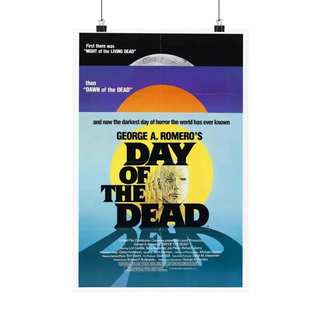 DAY OF THE DEAD 1985 - Paper Movie Poster 12″ x 18″ Matte - The Sticker Space