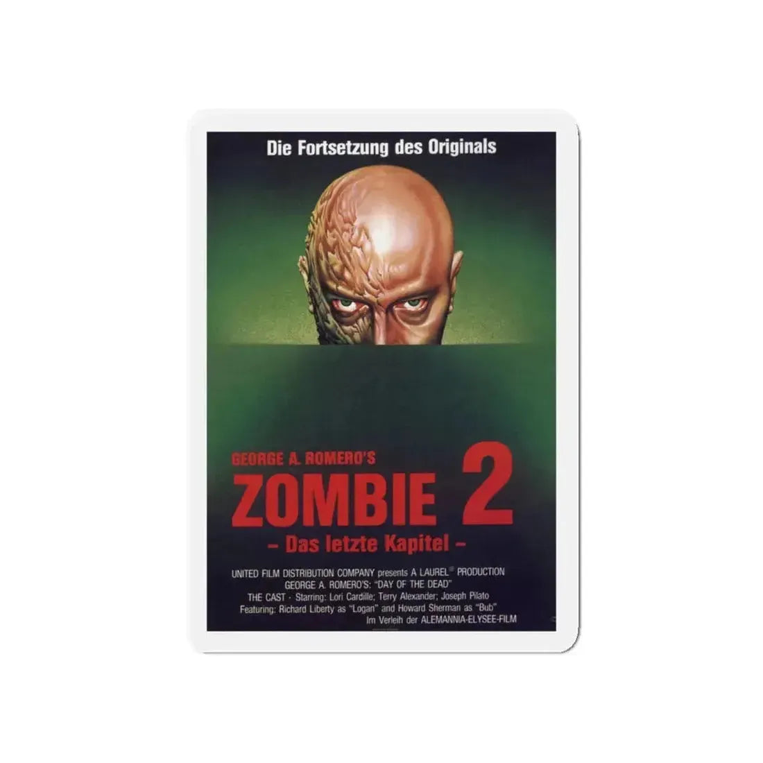DAY OF THE DEAD (GERMAN) 1985 Movie Poster - Refrigerator Magnet 5 Inch - The Sticker Space