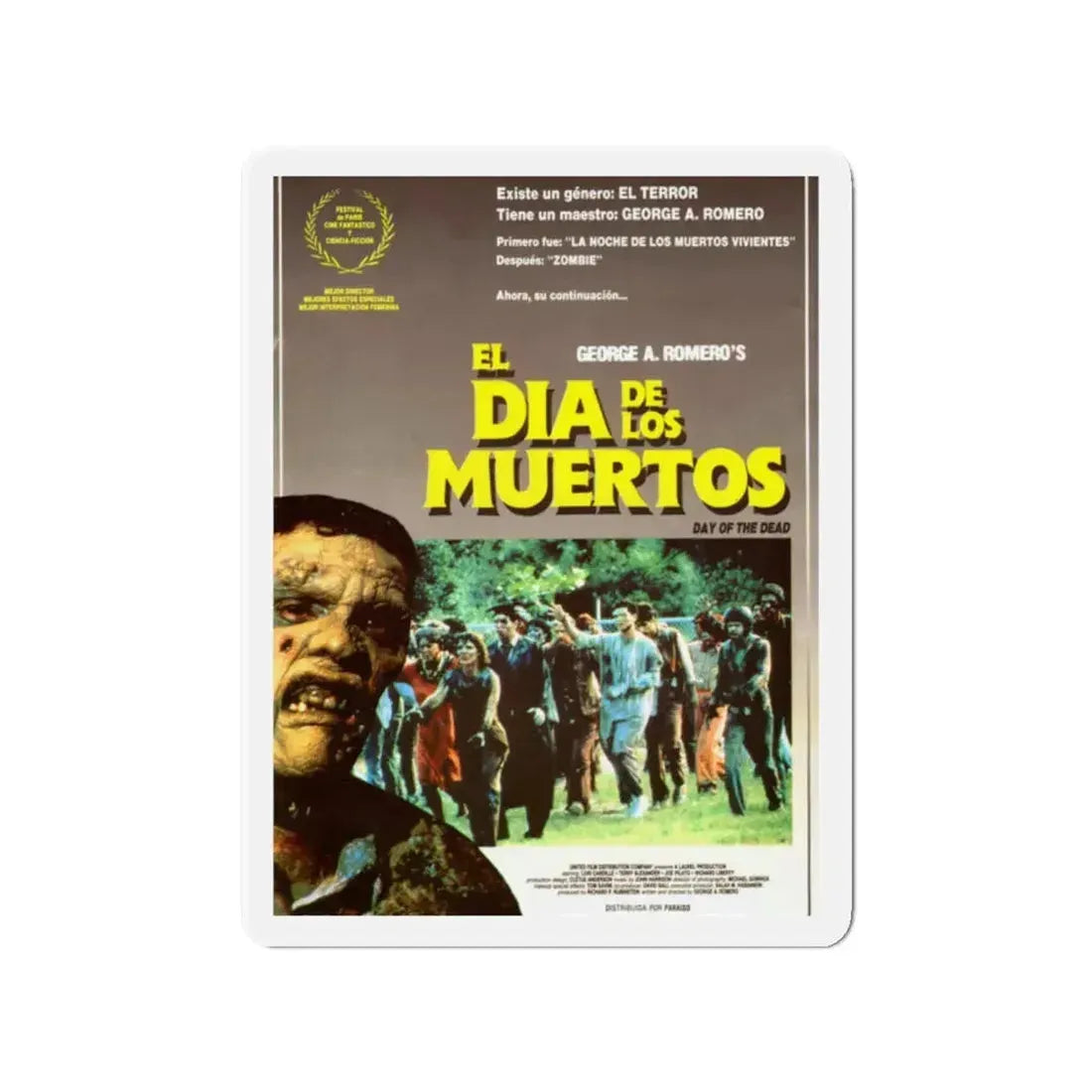DAY OF THE DEAD (SPANISH) 1985 Movie Poster - Refrigerator Magnet 2 Inch - The Sticker Space