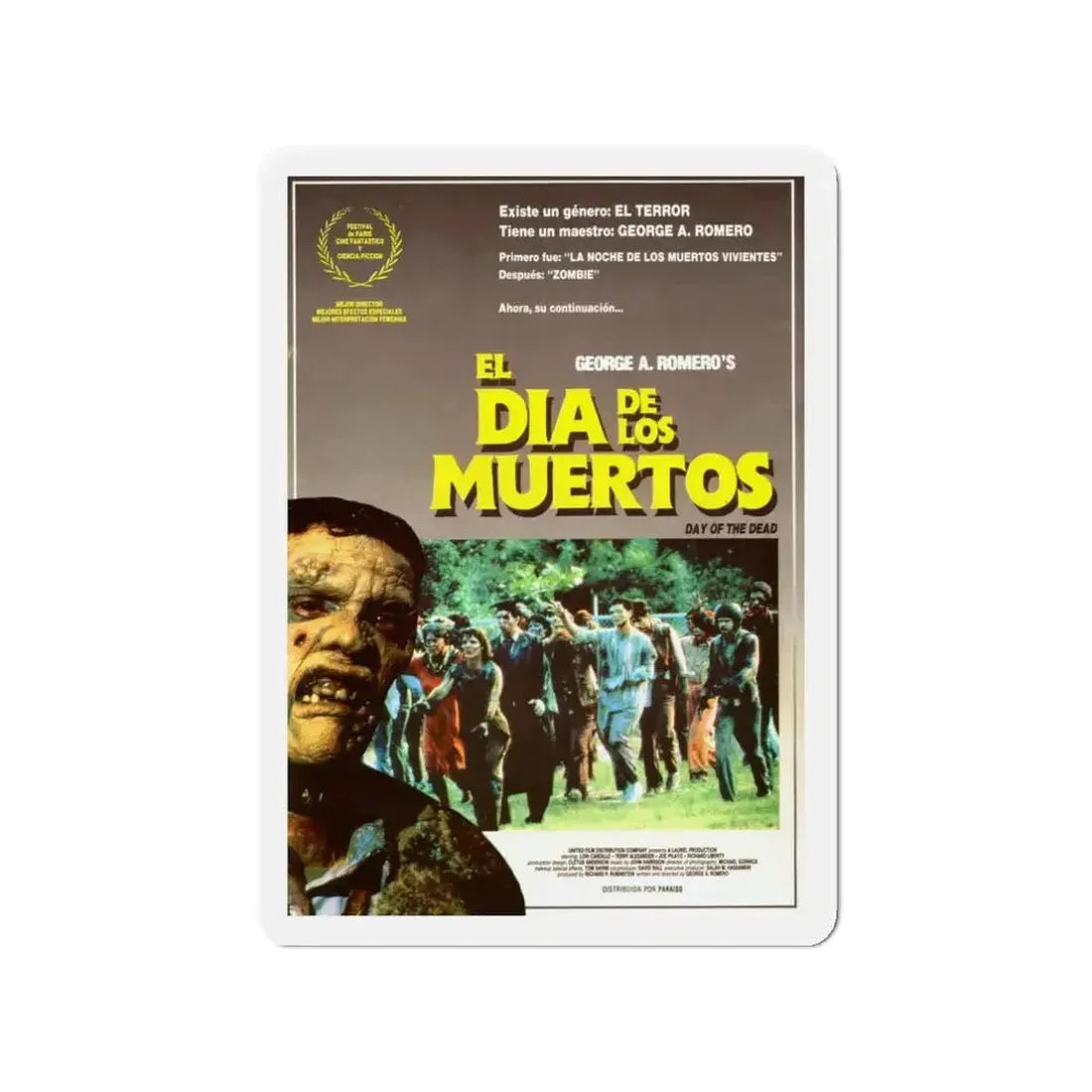 DAY OF THE DEAD (SPANISH) 1985 Movie Poster - Refrigerator Magnet - The Sticker Space