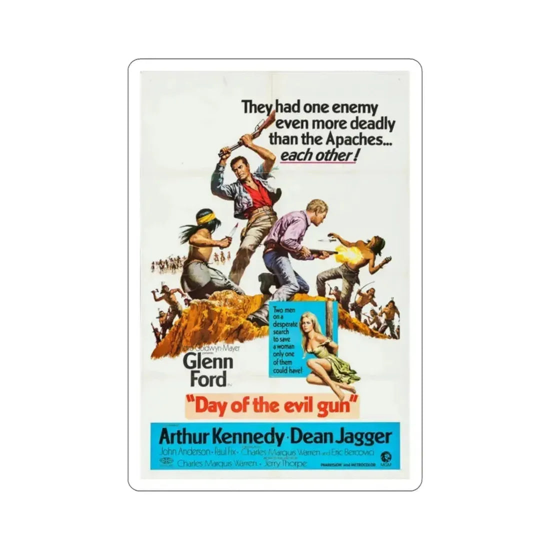 Day of the Evil Gun 1968 Movie Poster STICKER Vinyl Die-Cut Decal 2 Inch - The Sticker Space