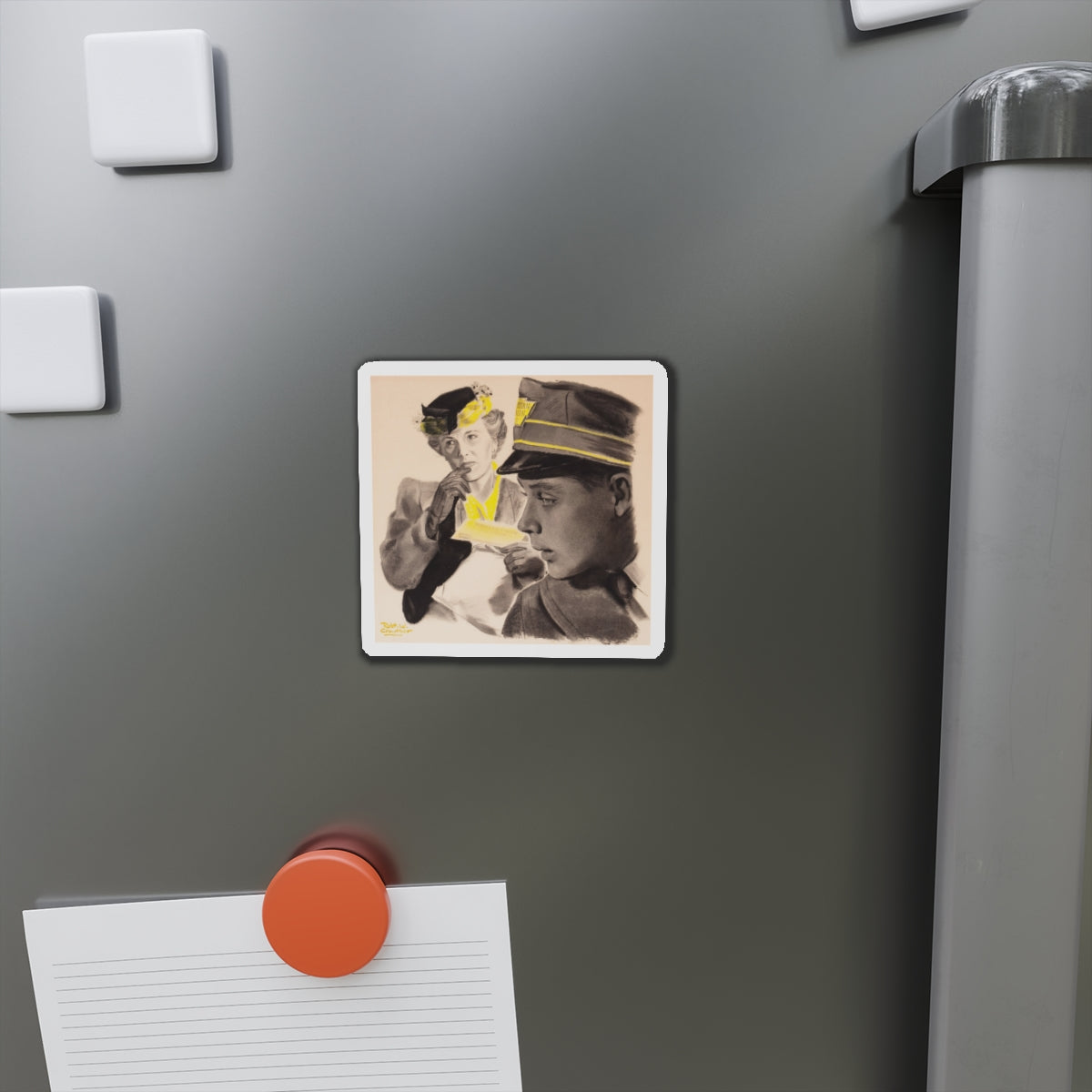 Day Shift, The Saturday Evening post story illustration (Magazine Illustration) Refrigerator Magnet-The Sticker Space