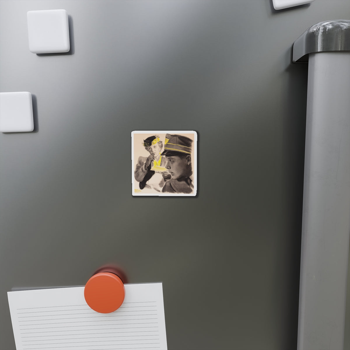 Day Shift, The Saturday Evening post story illustration (Magazine Illustration) Refrigerator Magnet-The Sticker Space