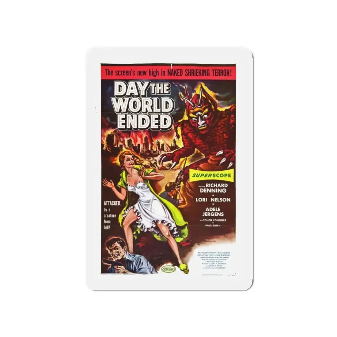 DAY THE WORLD ENDED 1955 Movie Poster - Refrigerator Magnet 4 Inch - The Sticker Space