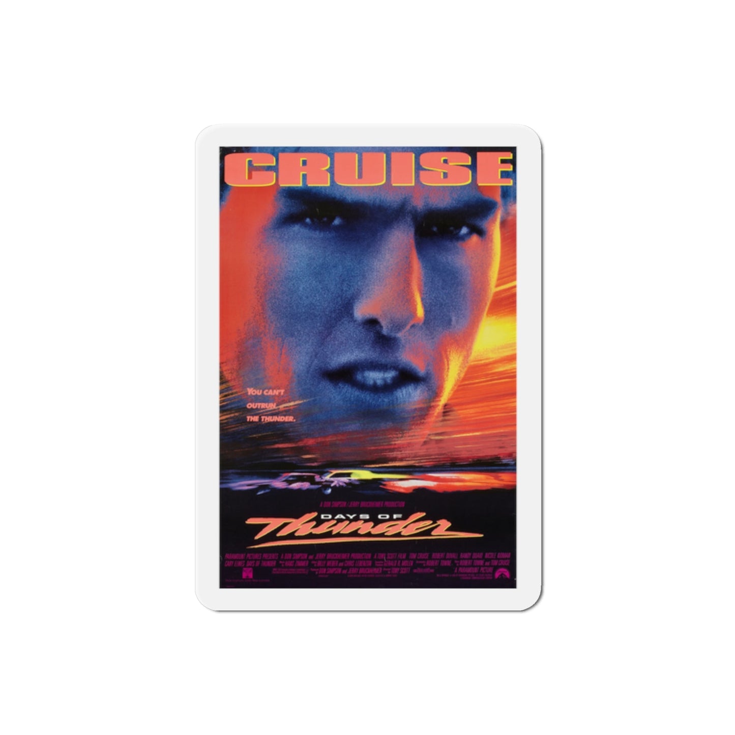 Days of Thunder 1990 Movie Poster Die-Cut Magnet-2" x 2"-The Sticker Space