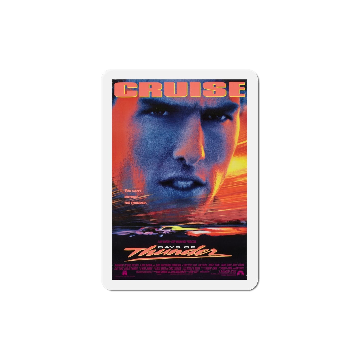 Days of Thunder 1990 Movie Poster Die-Cut Magnet-4" x 4"-The Sticker Space