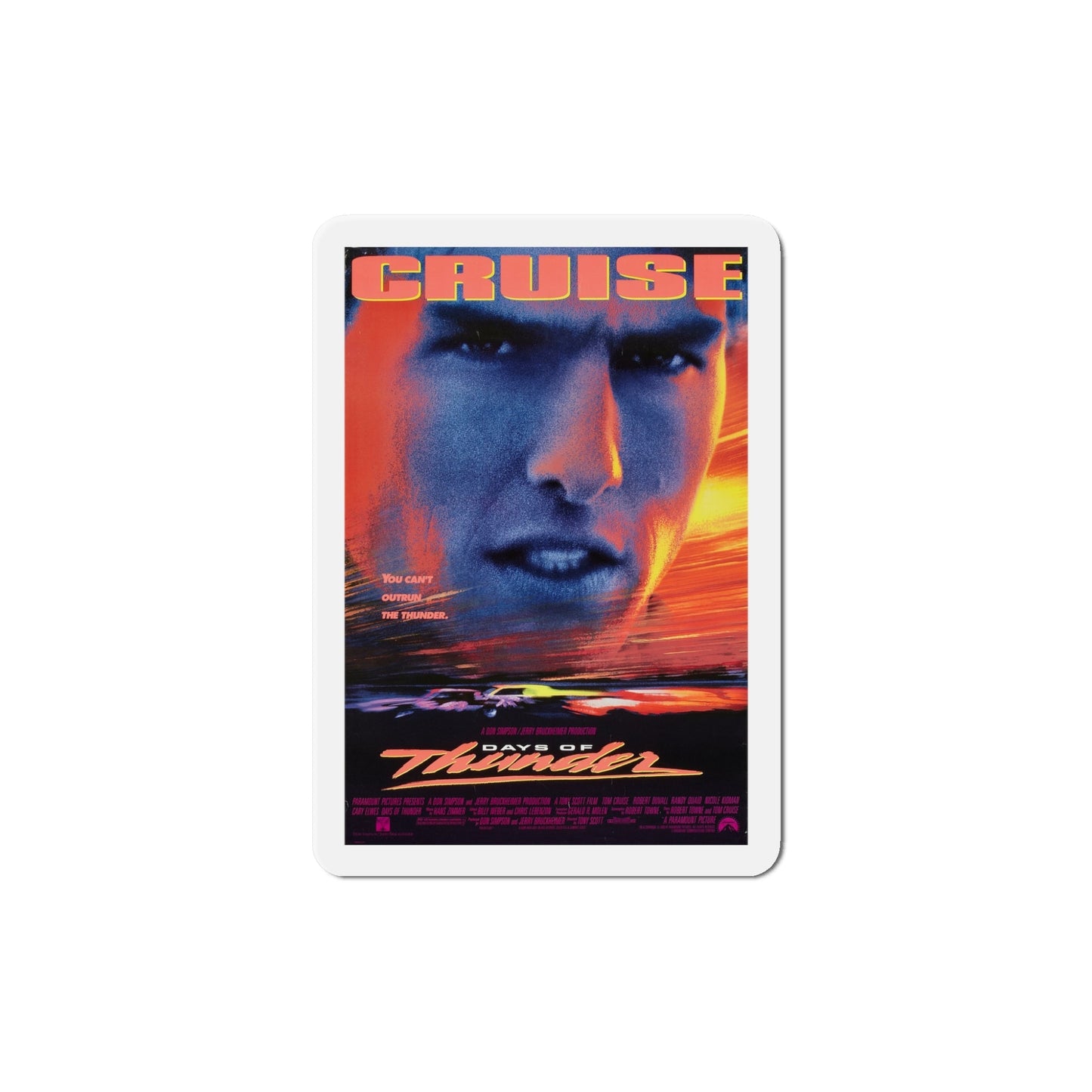 Days of Thunder 1990 Movie Poster Die-Cut Magnet-5" x 5"-The Sticker Space