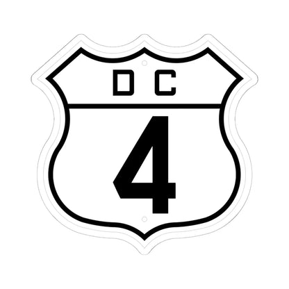 DC-4 (Washington D.C.) (Road Sign) STICKER Vinyl Kiss-Cut Decal 6 Inch White - The Sticker Space