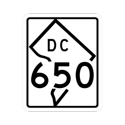 DC-650 (Washington D.C.) (Road Sign) STICKER Vinyl Kiss-Cut Decal 3 Inch White - The Sticker Space