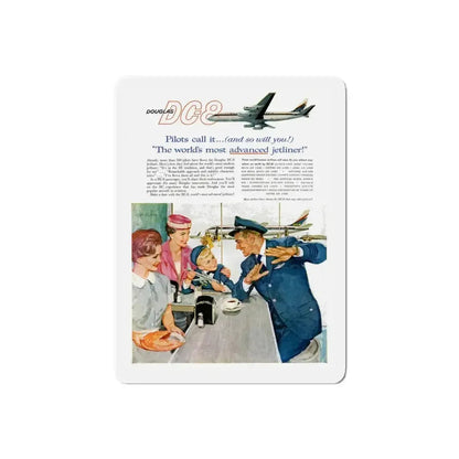 DC-8 Excitement ad, 1959 (Magazine Illustration) Refrigerator Magnet - The Sticker Space