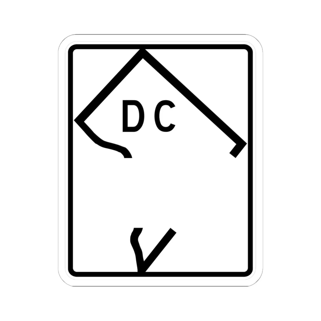 DC-blank (Washington D.C.) (Road Sign) STICKER Vinyl Kiss-Cut Decal 6 Inch White - The Sticker Space