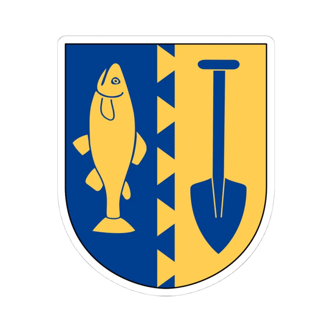 Döderhult vapen (Sweden) (Coat of Arms) STICKER Vinyl Kiss-Cut Decal 4 Inch White - The Sticker Space