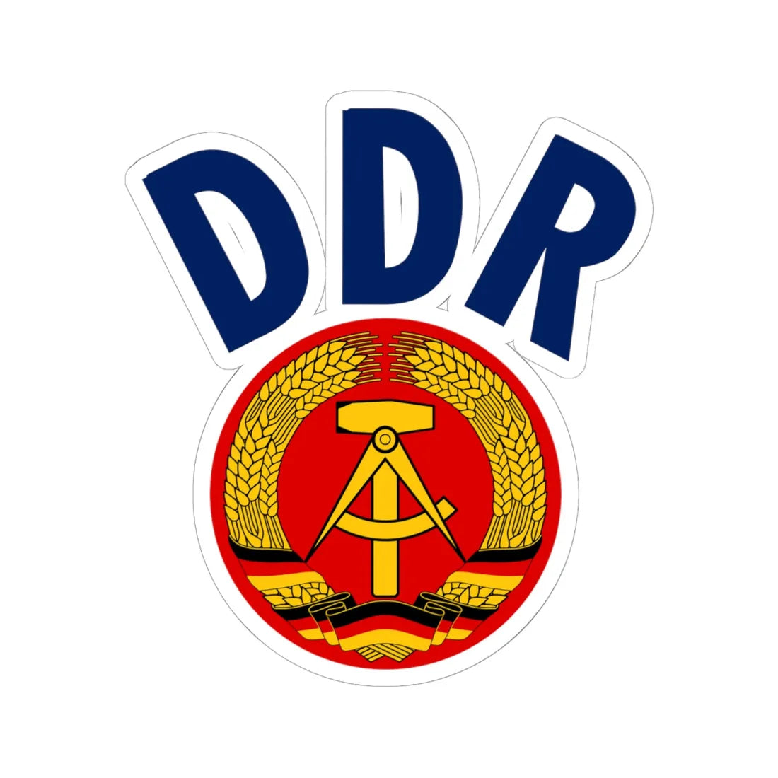 DDR National Sport Team (Coat of Arms) STICKER Vinyl Kiss-Cut Decal 6 Inch White - The Sticker Space