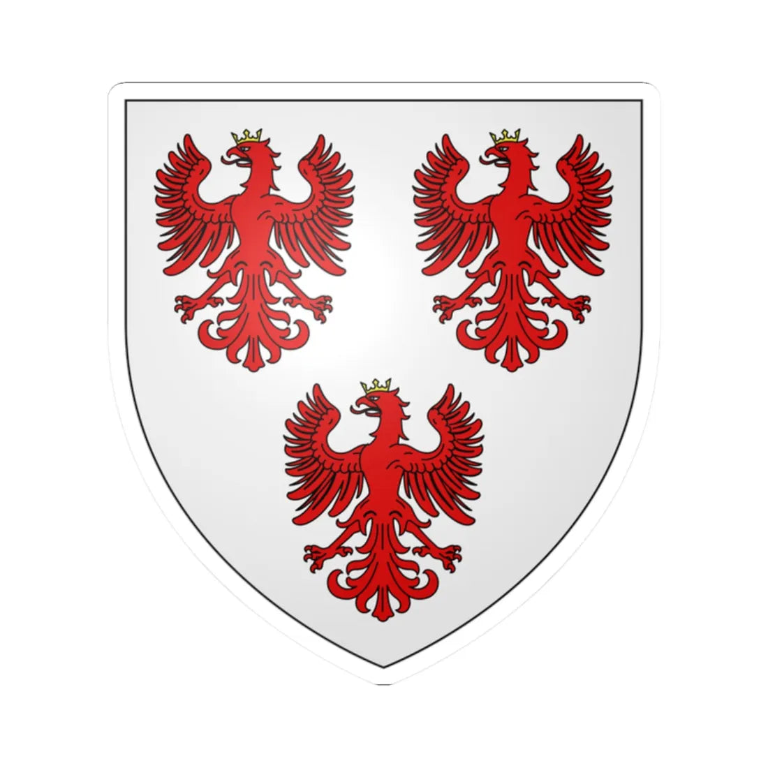 De Courcy arms (Ireland) (Coat of Arms) STICKER Vinyl Kiss-Cut Decal 2 Inch White - The Sticker Space