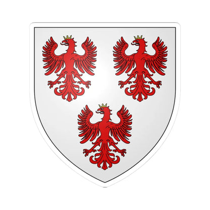 De Courcy arms (Ireland) (Coat of Arms) STICKER Vinyl Kiss-Cut Decal 3 Inch White - The Sticker Space