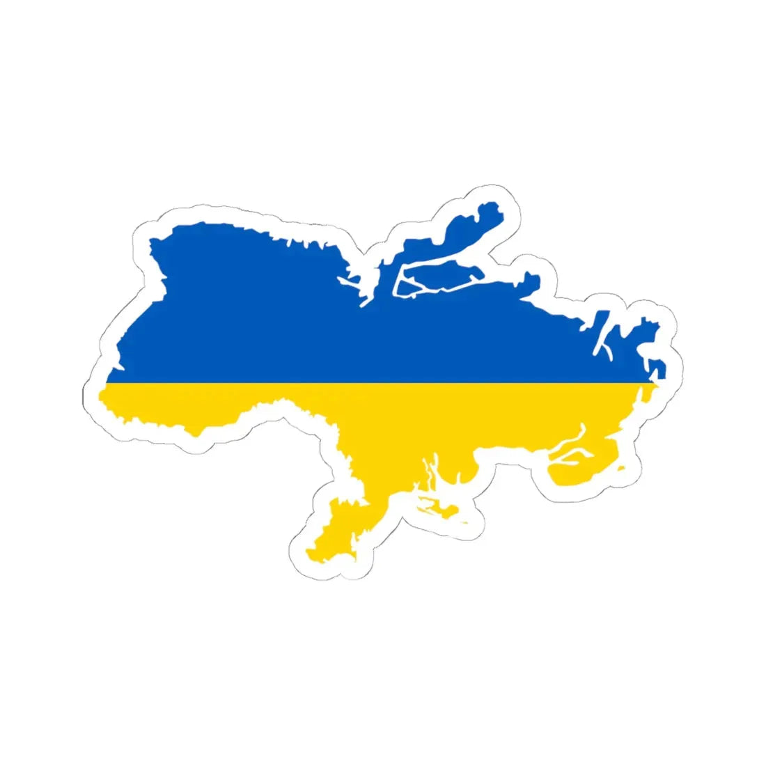 De-facto flag map of Ukraine March 17 2022 (Ukraine) STICKER Vinyl Kiss-Cut Decal 6 Inch White - The Sticker Space