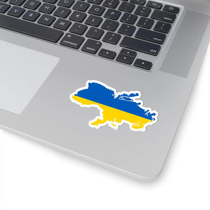 De-facto flag map of Ukraine March 17 2022 (Ukraine) STICKER Vinyl Kiss-Cut Decal - The Sticker Space