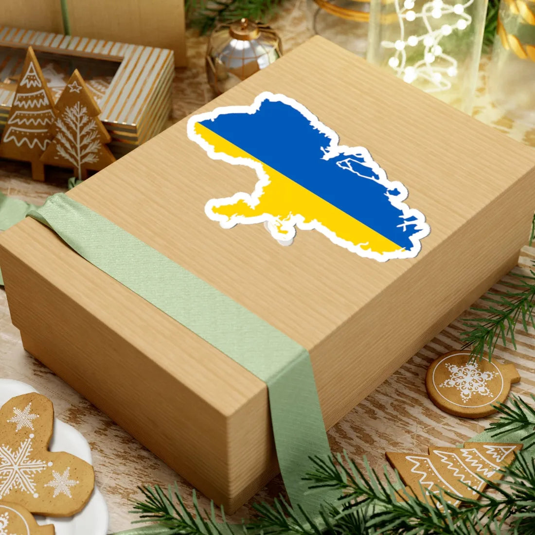 De-facto flag map of Ukraine March 20 2022 (Ukraine) STICKER Vinyl Kiss-Cut Decal - The Sticker Space